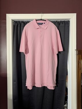 POLO GOLF Ralph Lauren Vintage Men's Pink Pima Cotton Long Polo Shirt L